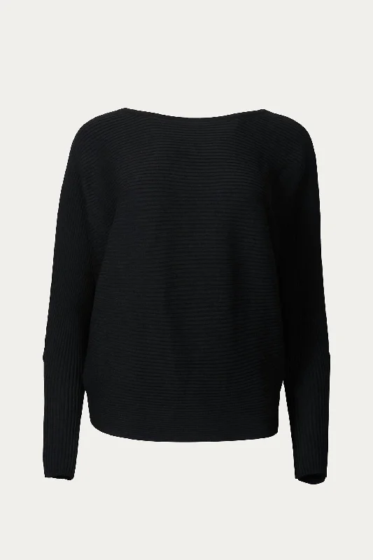 Cozy Outfits Wear Budget Comfort Ottoman Modal-Blend Dolman-Sleeve Sweater In Black