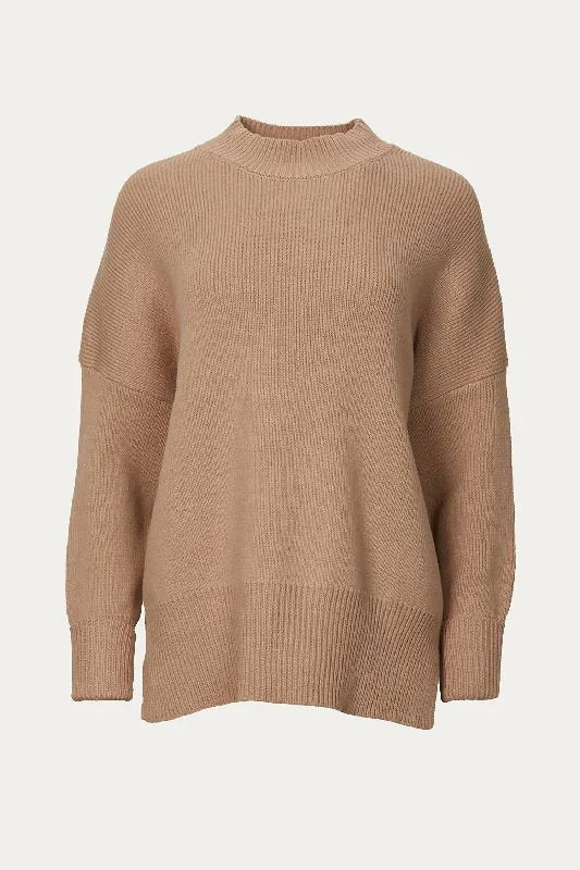 Comfy Pieces Everyday Style Oversized Cotton-Blend Sweater In Dusty Blush
