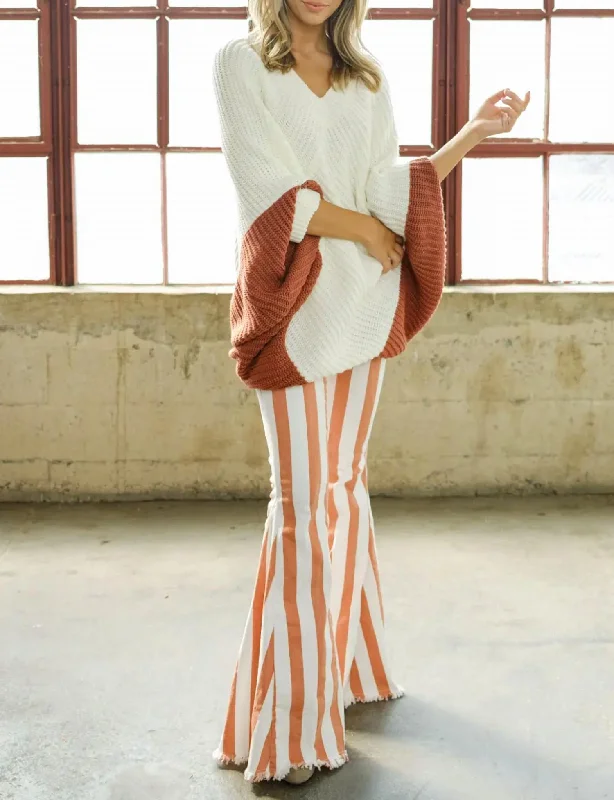 Cozy Day Outfits Soft Apparel Oversized Ribbed-Knit Tunic Sweater In Pumpkin
