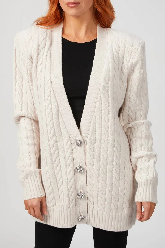 Smart Layered Looks Cozy Dresses Parmida Cashmere Knit Cardigan In Light Khaki