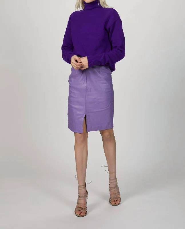 Minimal Fashion Chic Textures Pure Cashmere Sweater In Purple