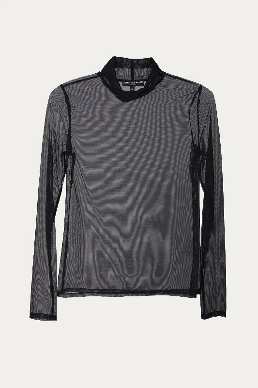 Smart Comfort Wear Fashionable Comfort Raelyn Mesh Turtleneck In Black