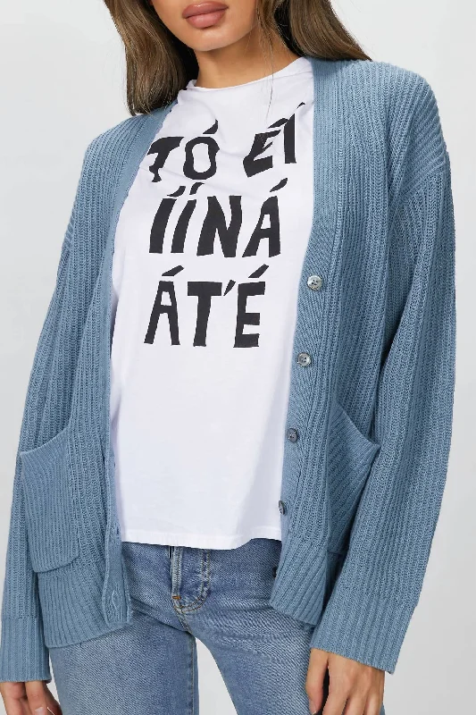 Comfy Fashion Trends Affordable Style Ribbed Kurt Cardigan In Blue