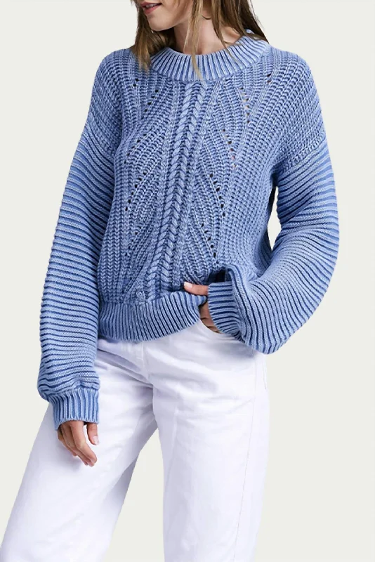 Effortless Wear Fits Effortless Outfits Ternay Mineral Wash Ribbed Sweater In Acid Blue Effortless Wear Fits Effortless Outfits Ternay Mineral Wash Ribbed Sweater In Acid Blue