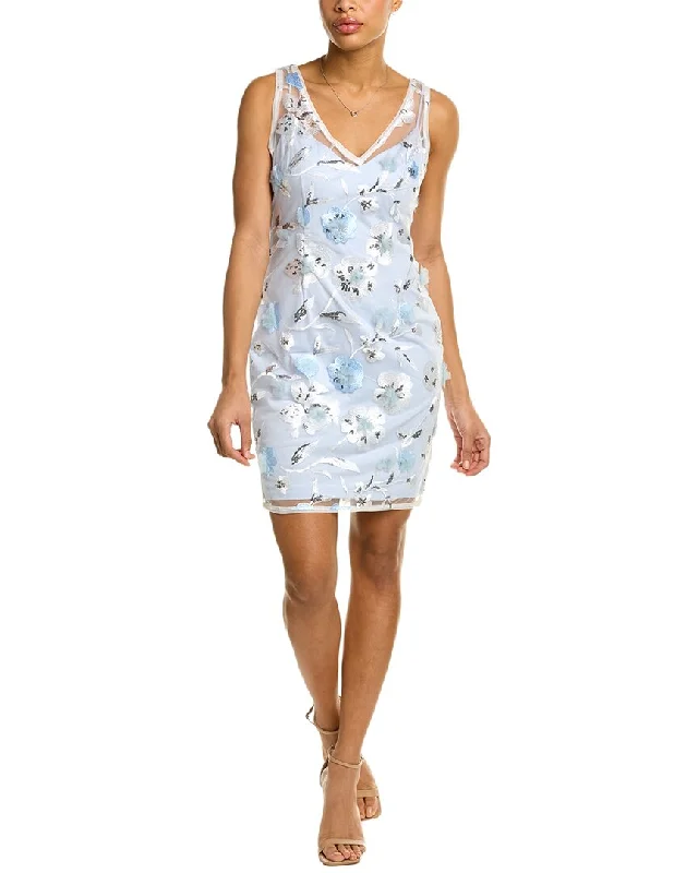 Stylish Daily Outfits Cozy Textures Adrianna Papell Floral Applique Sheath Dress