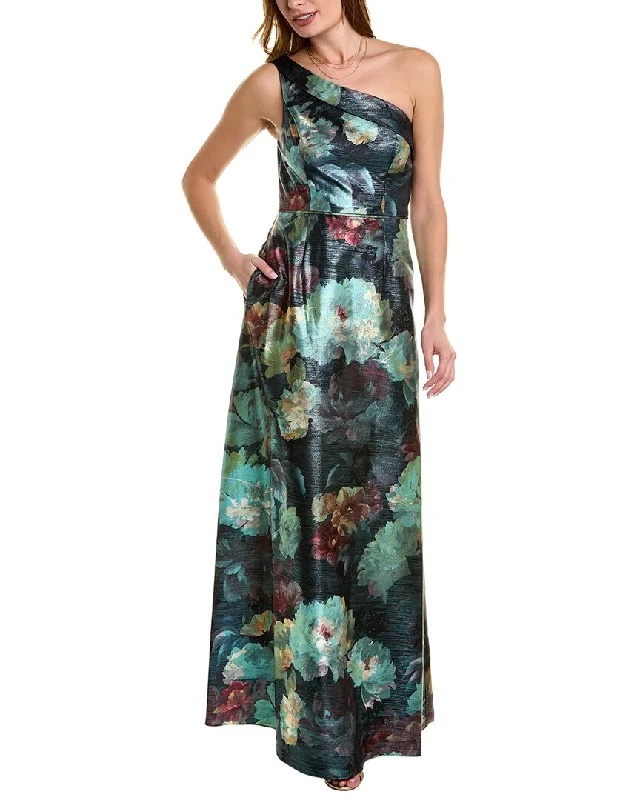 Fashionable Comfortwear Relaxed Outfits Aidan by Aidan Mattox One-Shoulder Ballgown