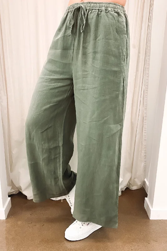 Fashion Layering Pieces Comfortable Fit Andrea Pant Green
