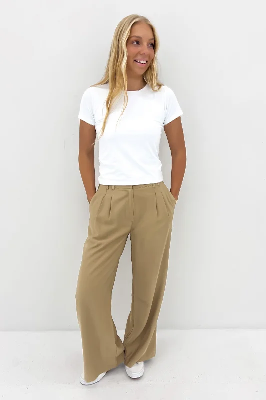 Fashionable Comfortwear Casual Comfort Ashley Pant Tan