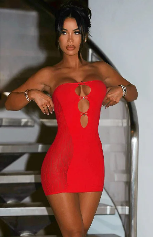 Casual Comfort Clothing Relaxed Fashion Attention Seeker Mini Dress Red