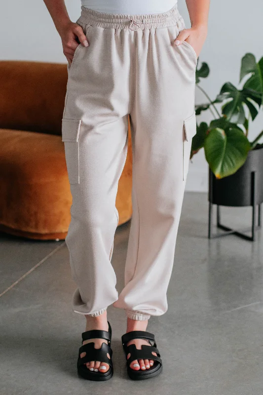 Cozy Fabric Fits Everyday Styles Corbin Cargo Joggers - Natural