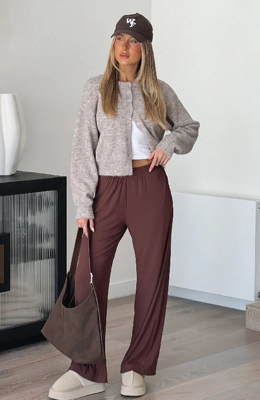 Effortless Layers Effortless Style Fool For You Ribbed Pants Espresso