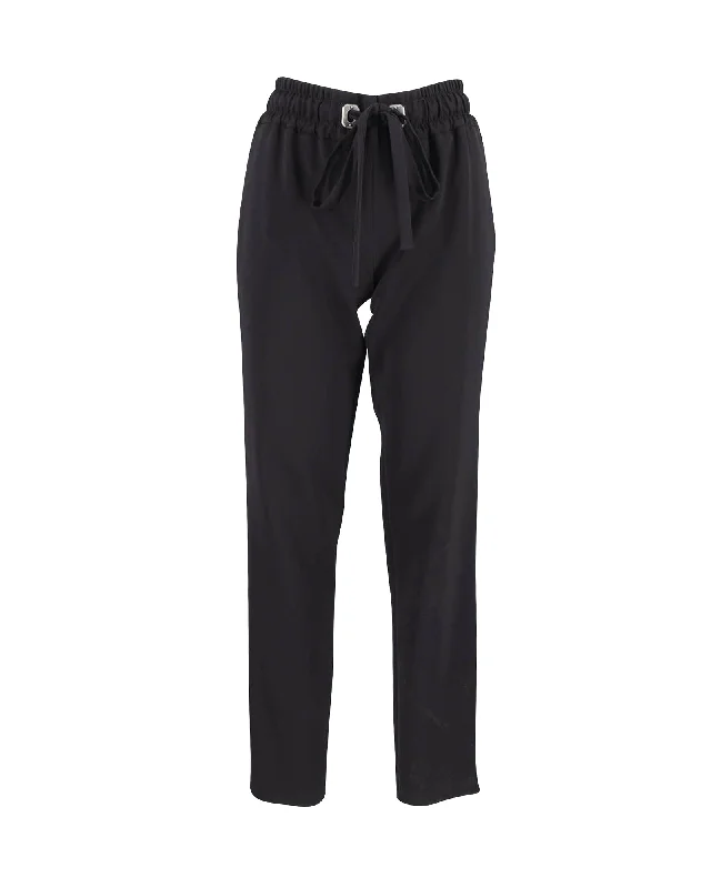 Stylish Comfort Look Soft Fit Gucci Drawstring Pants in Black Triacetate