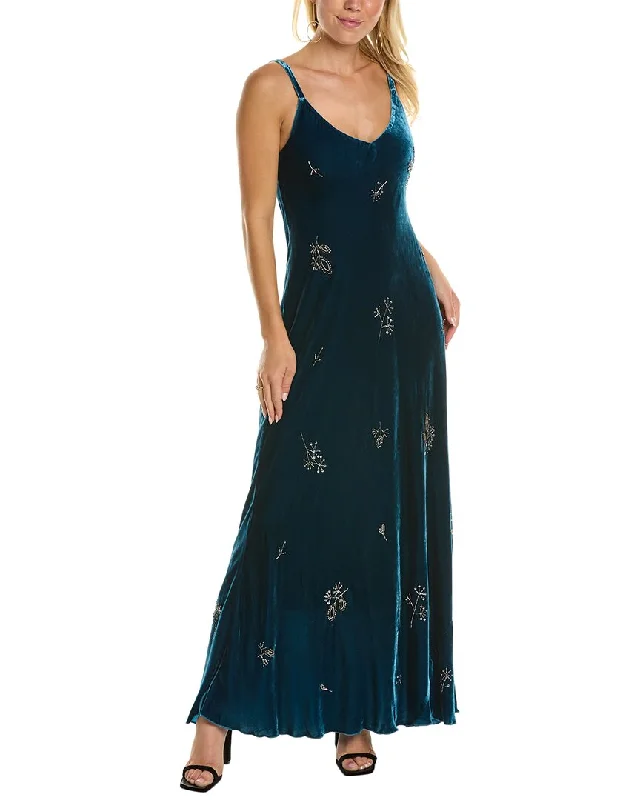Cool Comfort Clothing Comfy Chic Johnny Was Cleo Silk-Blend Maxi Dress