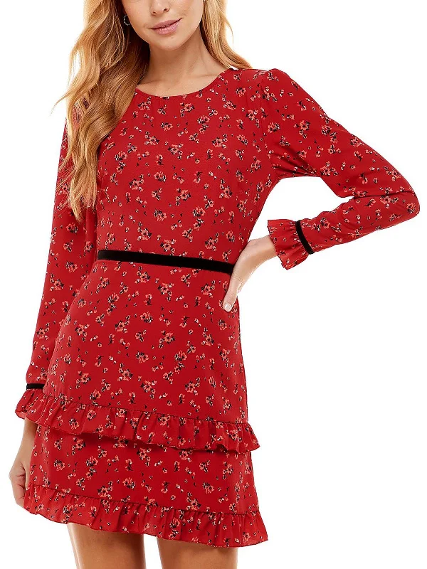 Smart Fashionwear Everyday Styles Juniors Womens Floral Mini Fit & Flare Dress