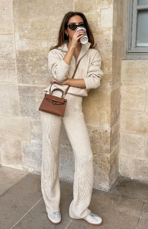 Cozy Wearable Styles Comfortable Fits Let's Get Cosy Knit Pants Beige