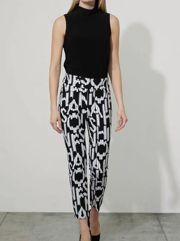 Lettering Print Pants In Black Vanilla