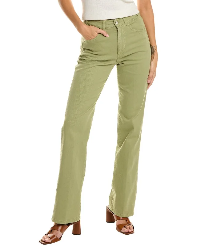 Chic Vibes Day-to-day Fashion Loro Piana High-Rise Green Straight Leg Jean