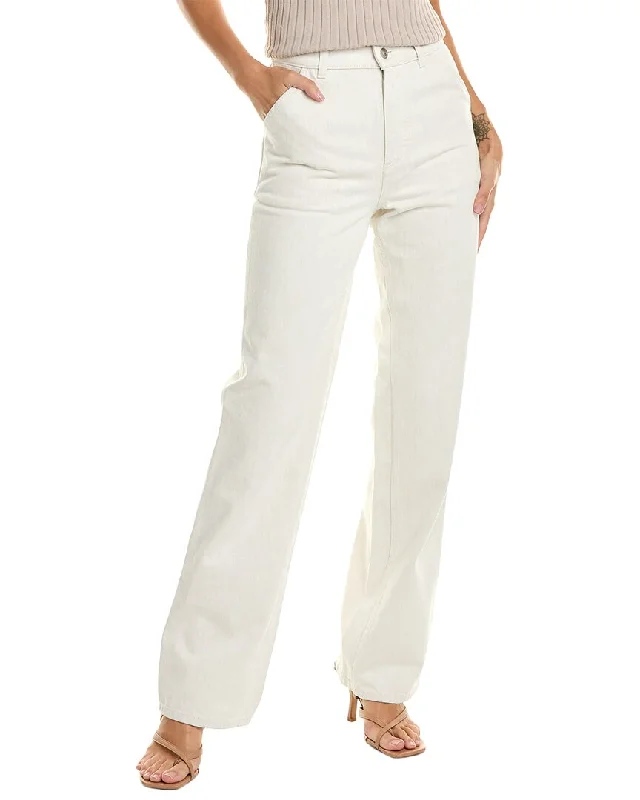 Soft Comfortwear Affordable Style Loro Piana Releigh High-Rise White Straight Leg Jean Soft Comfortwear Affordable Style Loro Piana Releigh High-Rise White Straight Leg Jean