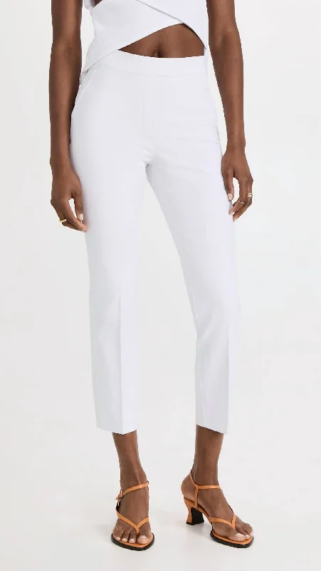 Budget-friendly Comfort Affordable Layers On-The-Go Ankle Slim Straight Pant In Classic White Budget-friendly Comfort Affordable Layers On-The-Go Ankle Slim Straight Pant In Classic White