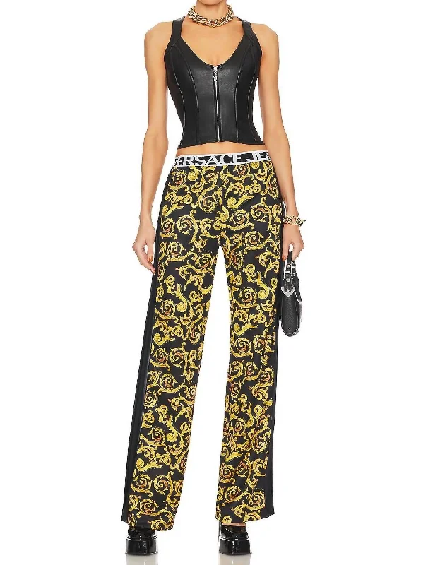 Effortless Wear Fits Affordable Style Pantagym Trousers In Black/gold
