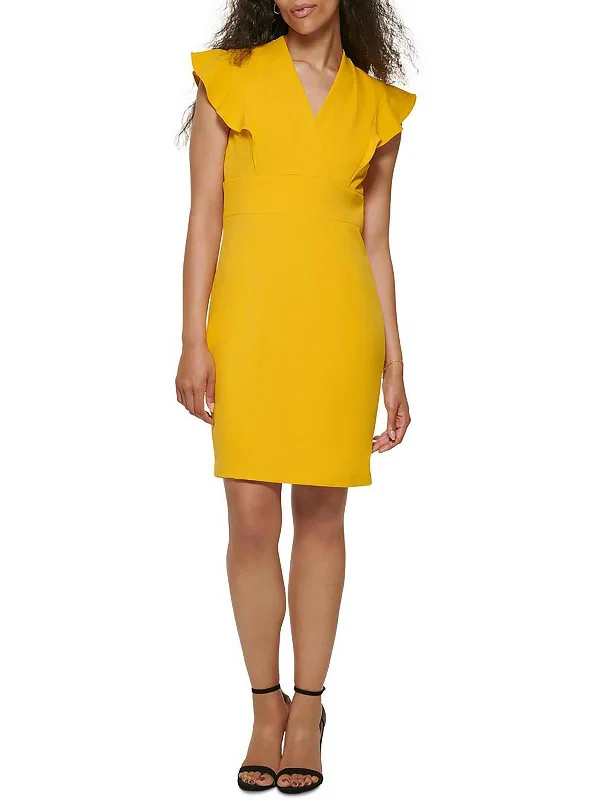 Cozy Comfort Options Fashionable Comfort Petites Womens Flutter Sleeve Mini Sheath Dress Cozy Comfort Options Fashionable Comfort Petites Womens Flutter Sleeve Mini Sheath Dress