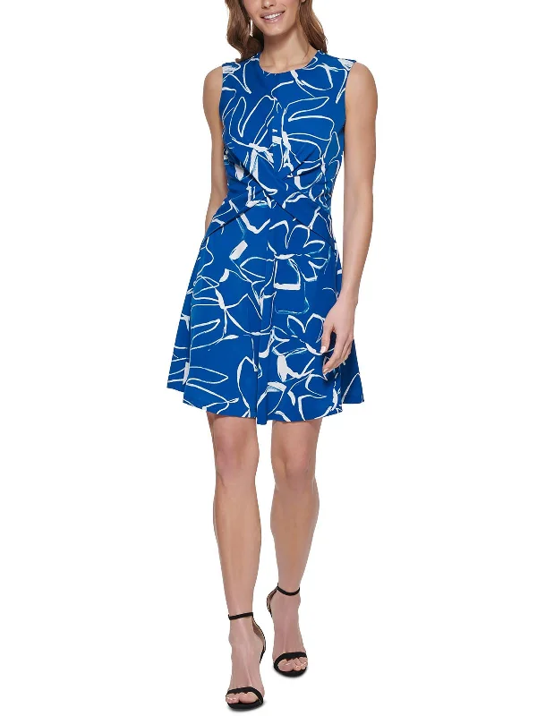Soft-Fit Clothes Modern Comfort Petites Womens Printed Short Mini Dress