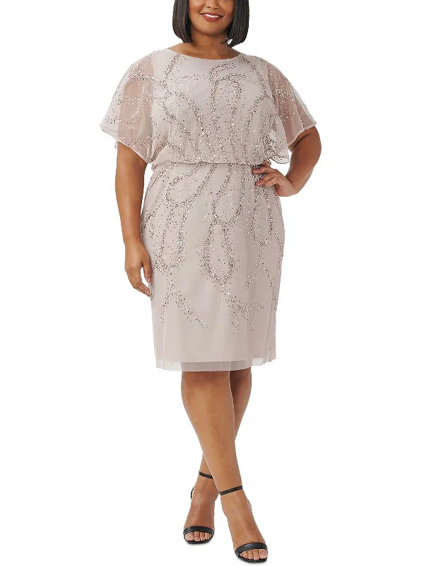 Effortless Chic Looks Relaxed Outfits Plus Womens Blouson Midi Cocktail and Party Dress Effortless Chic Looks Relaxed Outfits Plus Womens Blouson Midi Cocktail and Party Dress