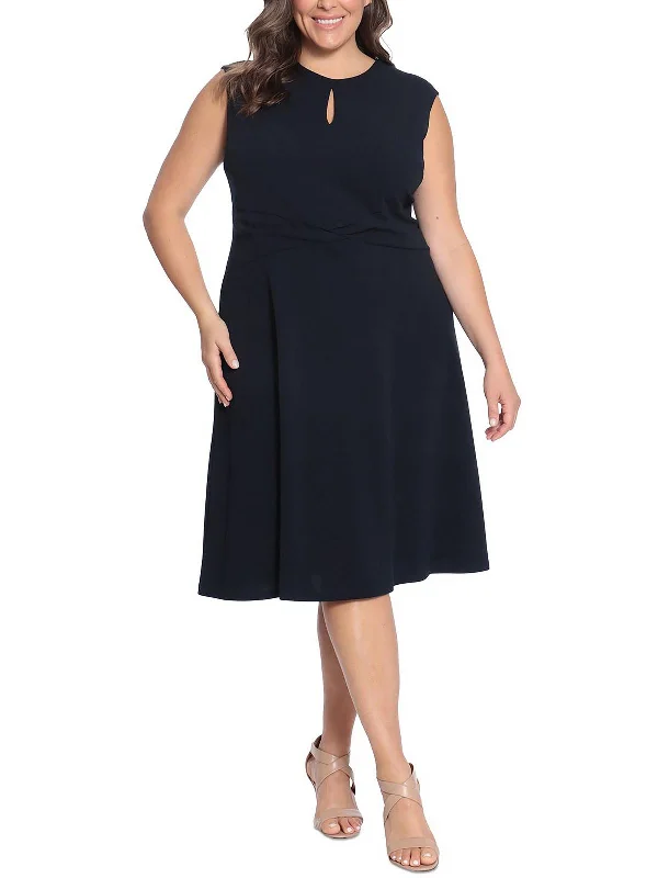 Minimal Fashion Practical Layers Plus Womens Keyhole Calf Midi Dress