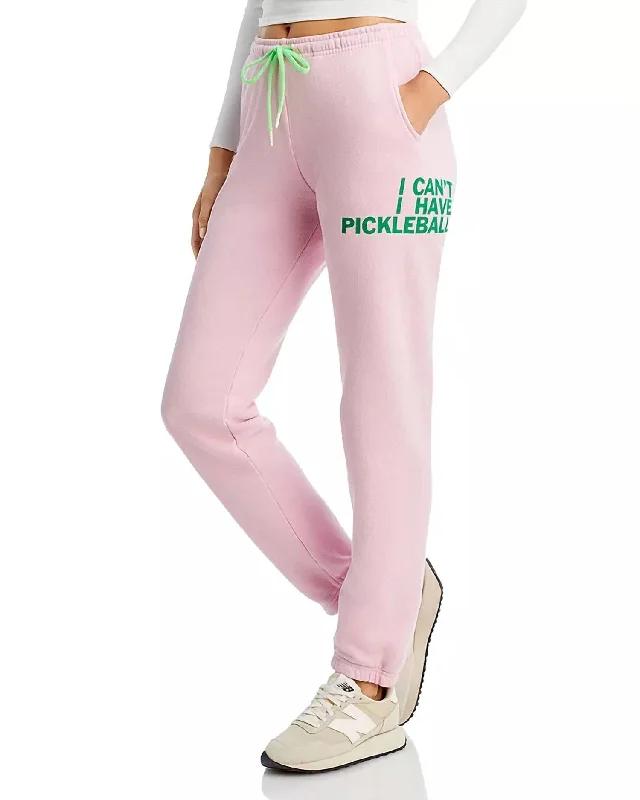 Versatile Outfits Soft Fashionwear Royal Pickleball Sweatpants In Pink