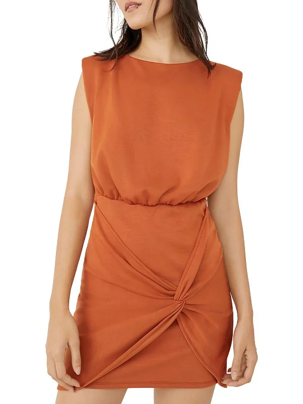 Practical Wear Pieces Smart Comfort Runaway Womens Knit Wrap Mini Dress