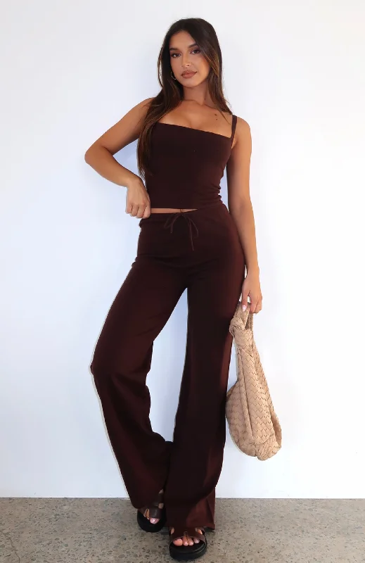 Relaxed Wardrobe Styles Everyday Chic Skipping Steps Pants Espresso