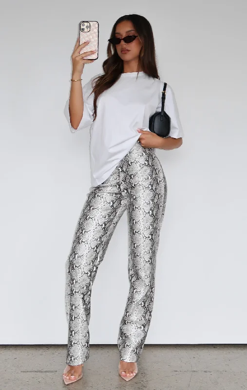 Soft Layering Wear Comfortable Layering Snake Bite PU Pants Snake