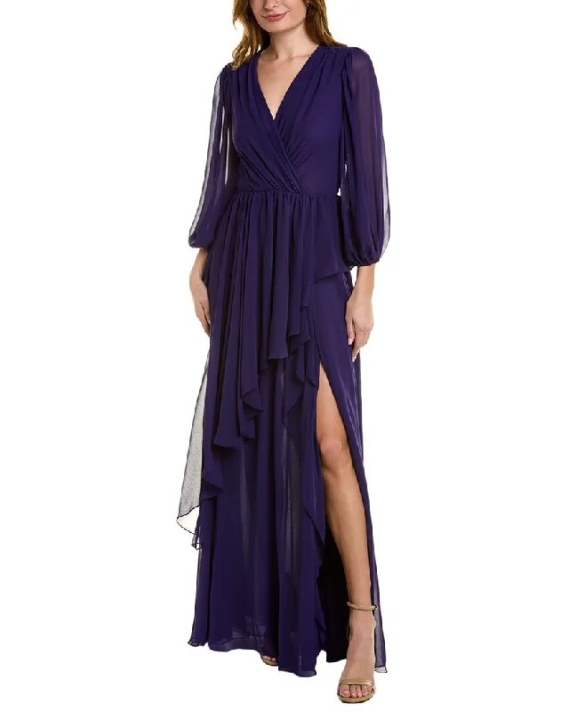 Soft-Fit Wear Easy Fashion Teri Jon by Rickie Freeman Chiffon Gown
