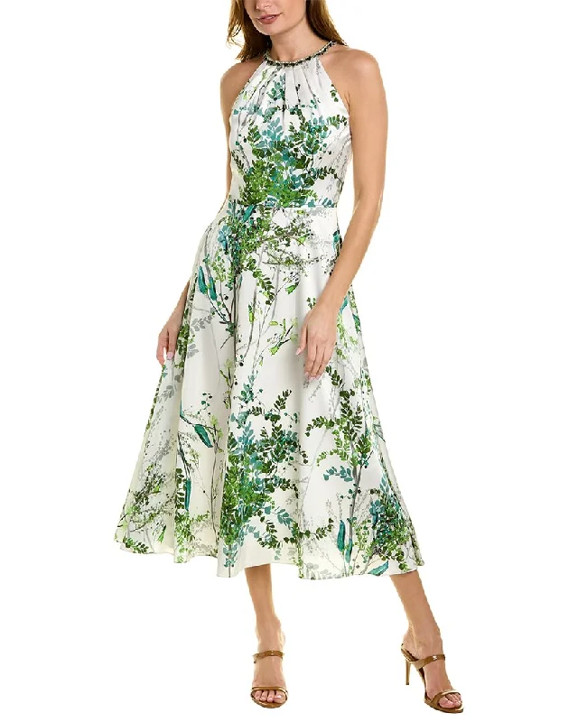 Comfy Pieces Practical Comfort Teri Jon by Rickie Freeman Embellished Neck Midi Dress