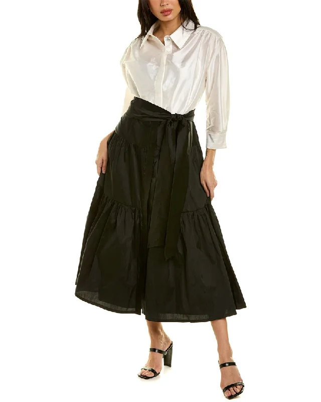 Modern Cozy Looks Cozy Wardrobe Teri Jon by Rickie Freeman Midi Shirtdress