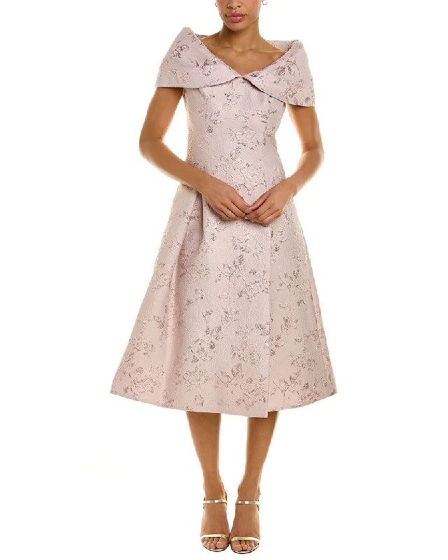 Chic Comfort Pieces Trendy Casuals Teri Jon by Rickie Freeman Portrait Jacquard A-Line Dress