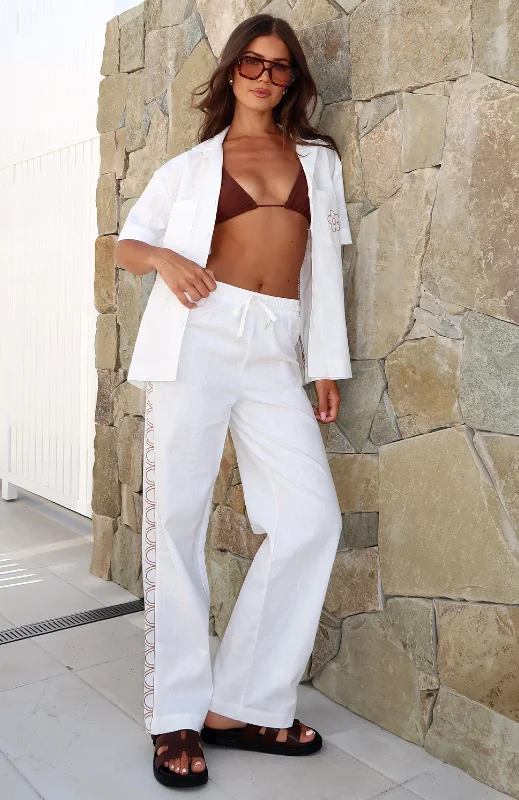 Relaxed Street Styles Trendy Casuals The Day I Left Linen Pants White