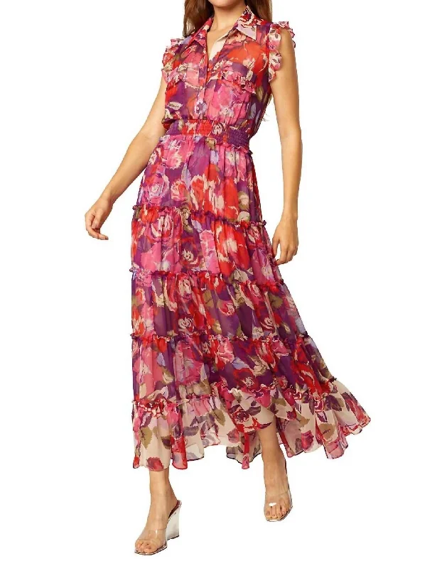 Cozy Wearable Styles Simple Comfortwear Trina Dress in Coming Up Roses Mix