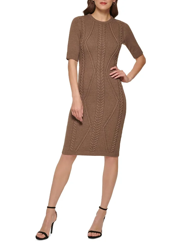Street Style Comfort Cool Comfort Style Womens Cable Knit Midi Sweaterdress