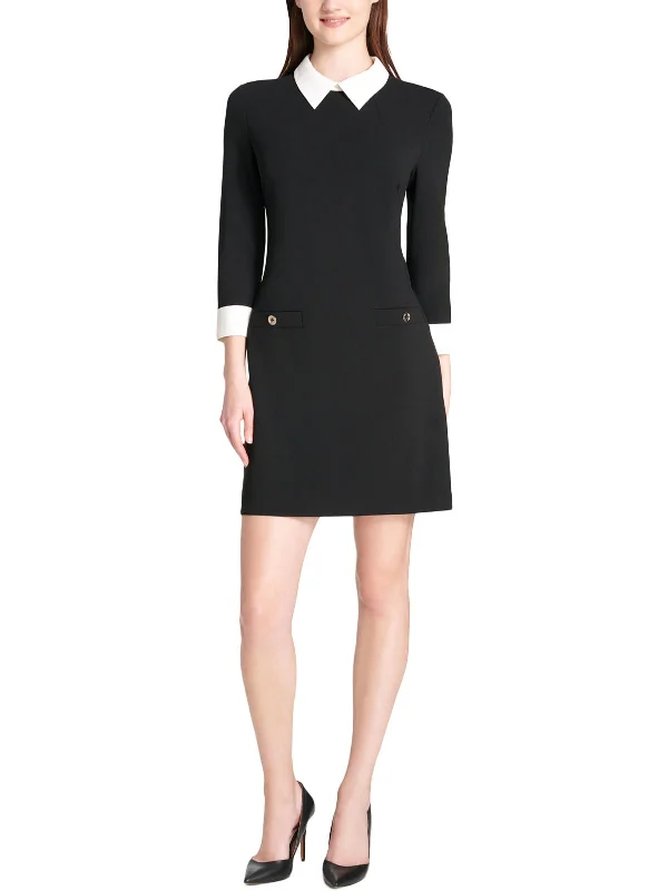 Budgeted Comfortable Wear Cool Comfort Style Womens Contrast Trim Embellished Mini Dress