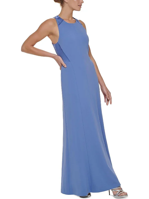 Womens Criss-Cross Back Maxi Evening Dress