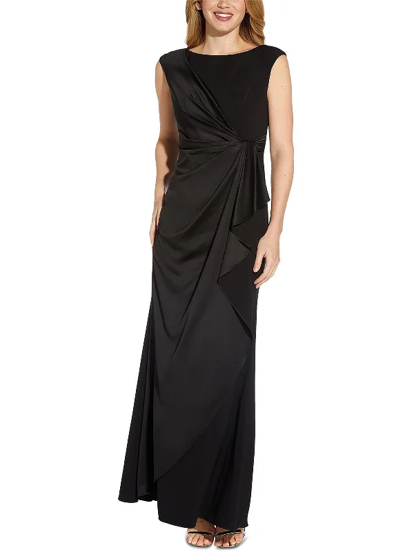 Womens Drapey Maxi Evening Dress