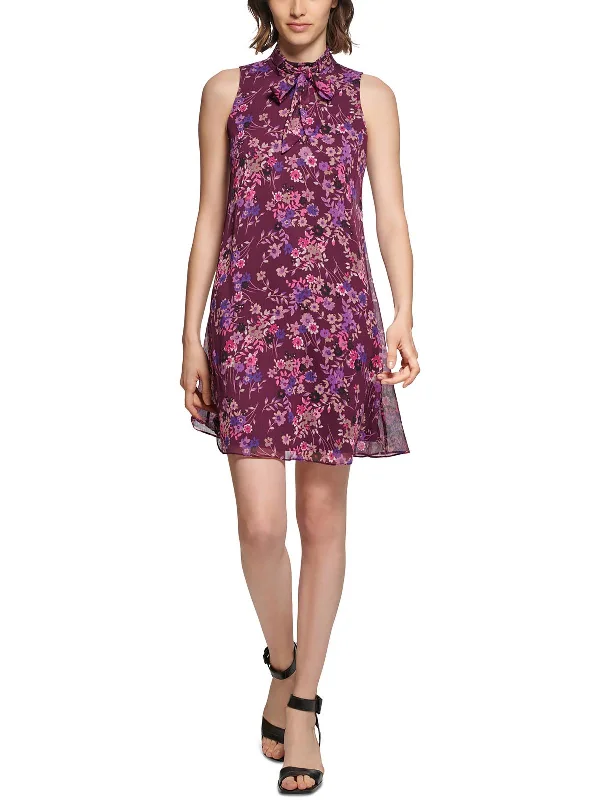Cozy Everyday Wardrobe Practical Fashion Womens Floral Mini Shift Dress