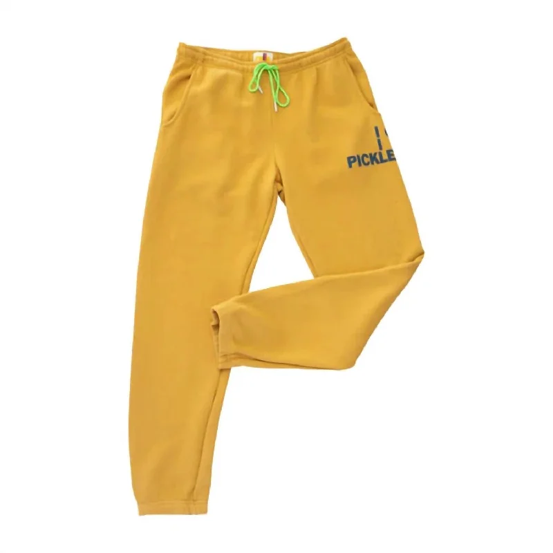 Versatile Comfort Pieces Soft Look Women's Pickleball Sweatpant In Gold