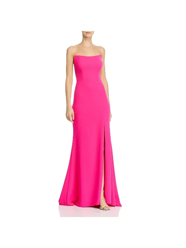 Warm and Soft Textiles Chic Essentials Womens Twill Strapless Evening Dress