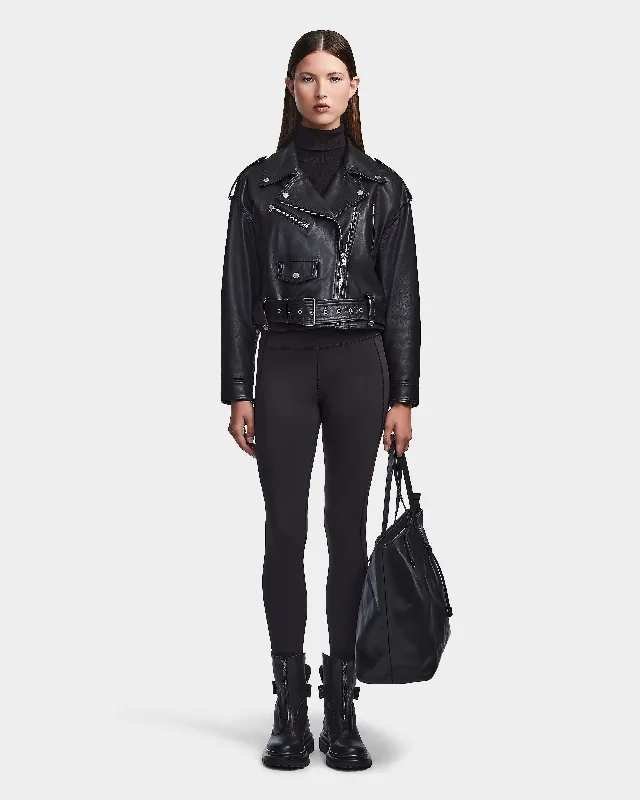 MAGGIE WOMEN'S CROPPED LEATHER BIKER JACKET