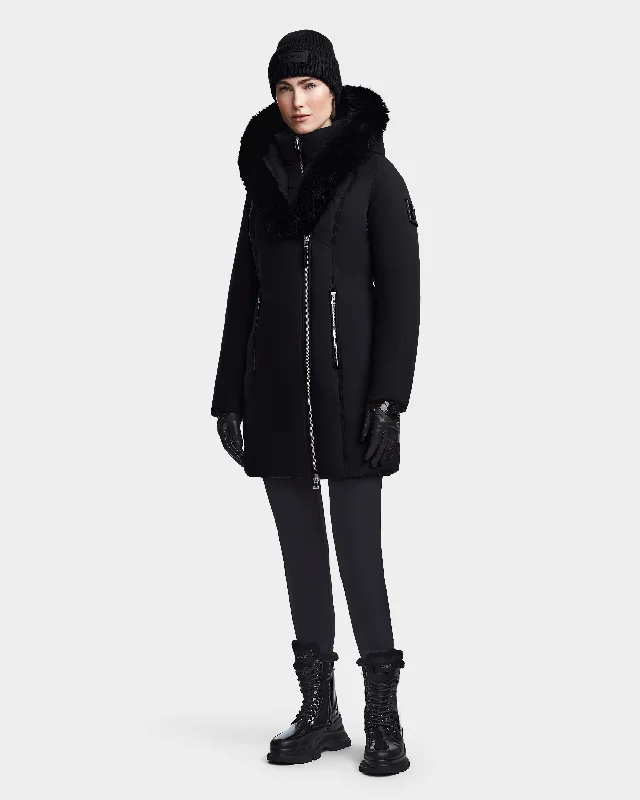 MAIA M FITTED DOWN PARKA WITH REMOVABLE FAUX FUR