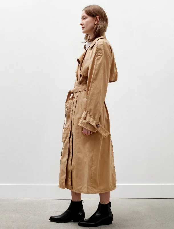 Effortless Fashionwear Simple Wear Capelet Trench Coat Khaki Beige