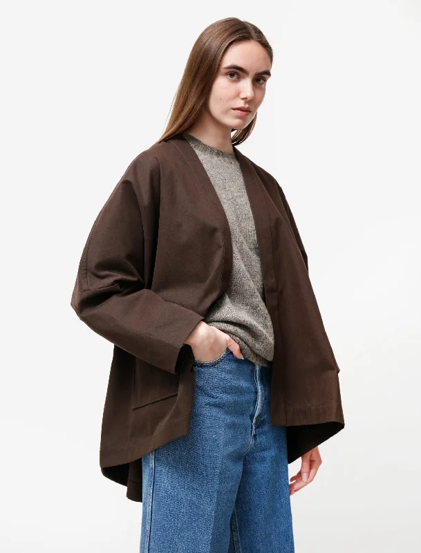 Soft Comfortwear Street Comfort Cotton Kimono Cardigan Brown
