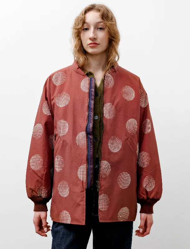Smart Comfort Wear Cozy Casuals Sur Coat Printed Nylon Brick Brown